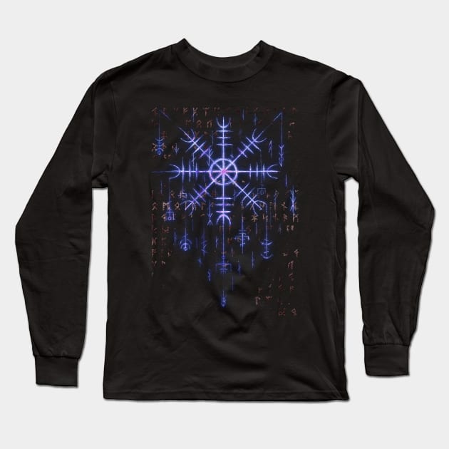 Helm of Awe - Norse Viking Symbol Long Sleeve T-Shirt by Art of Arklin